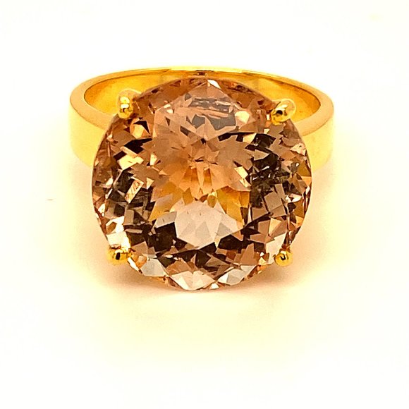GIA Precious Topaz 17.97ct Solid 18K Gold Ring - Picture 1 of 9